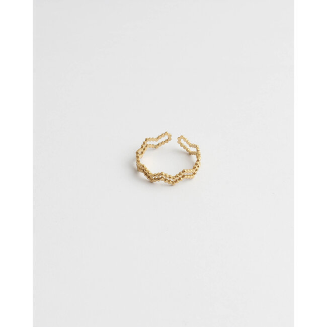 'Regina' ring gold - stainless steel (adjustable)