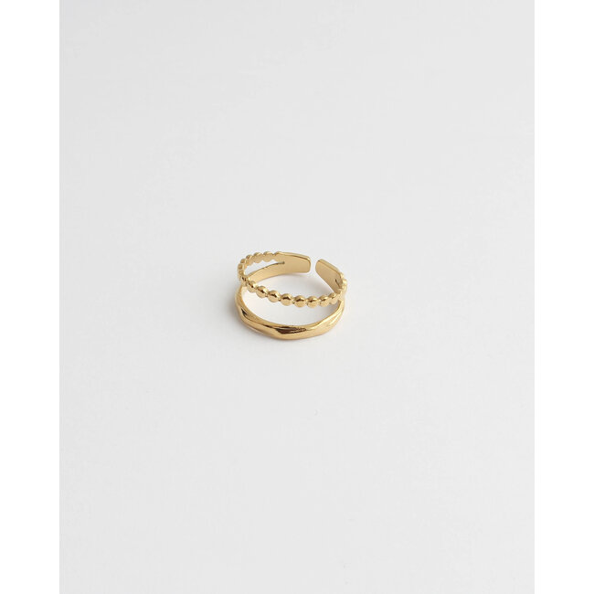 'Remi' ring gold - stainless steel (adjustable)