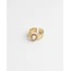 'Menthe' ring gold white natural stone - stainless steel (verstelbaar)