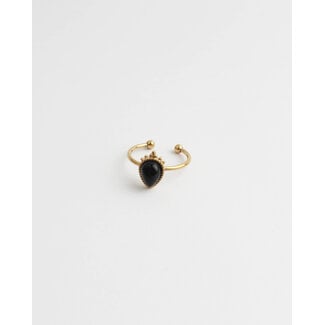 Lara 'Ring Gold Black - Acero inoxidable (ajustable)