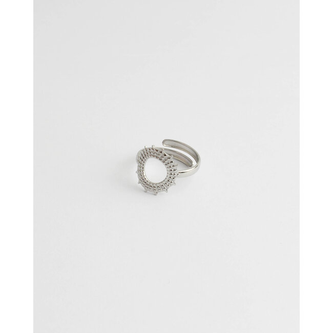 'SUNSET' RING SILVER- STAINLESS STEEL (ADJUSTABLE)