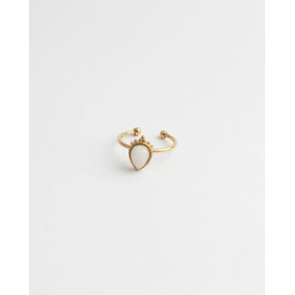 'LARA' RING GOLD WHITE- STAINLESS STEEL (ADJUSTABLE)