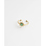 'Chasing the sun' ring gold & green - stainless steel (adjustable)