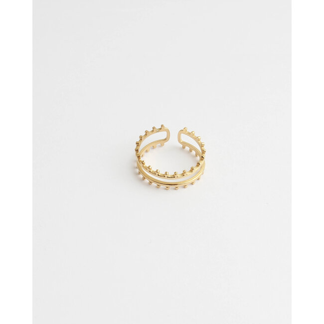 'Dunya' Ring Gold - stainless steel (verstelbaar)