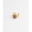 Amy 'Pink Stone Ring Gold - Acero inoxidable (ajustable)