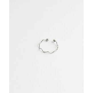 'Thin wave' ring SILVER  - stainless steel (verstelbaar)