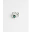 Menthe 'Ring' Silver Green Natural Stone - Acciaio senza sosta (regolabile)