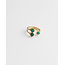 ANILLO PIEDRA VERDE 'HAILEY' - ACERO INOXIDABLE (AJUSTABLE)