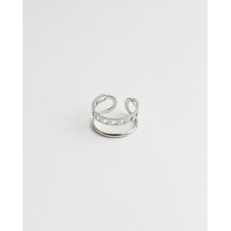 Bague 'Verona' argent - acier inoxydable (réglable)