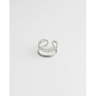 'Verona' ring silver - stainless steel (adjustable)