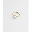 Minimalist White Natural Stone ring Gold