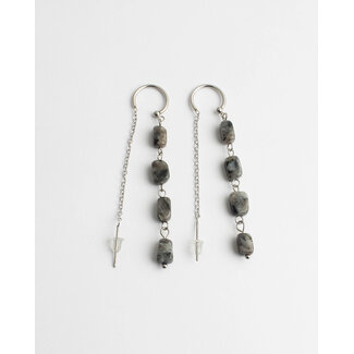 Boucles d'oreilles Daniëlle Labradorite ARGENT - Acier Inoxydable