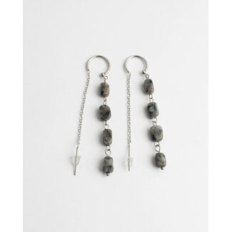 Daniëlle earrings Labradorite SILVER - Stainless Steel