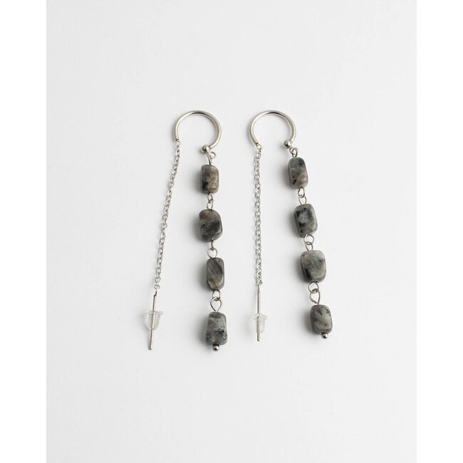 Daniëlle earrings Labradorite SILVER - Stainless Steel