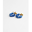 'Babs' earrings blue & gold - stainless steel