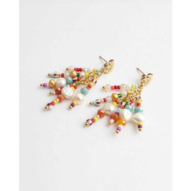 'Crazy for color' EARRINGS GOLD - Stainless Steel