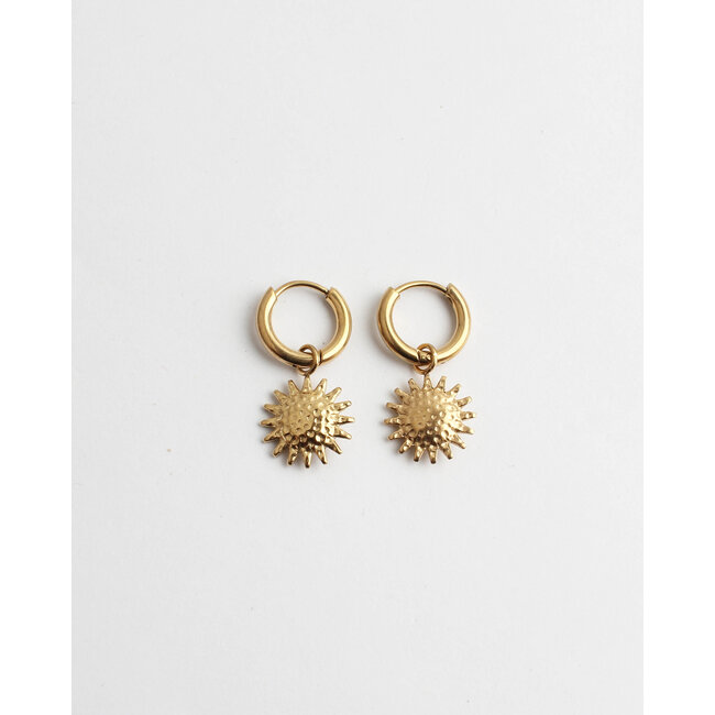 'Sunflower' PENDIENTES ORO - Acero Inoxidable