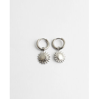 'Sunflower' PENDIENTES PLATA - Acero Inoxidable