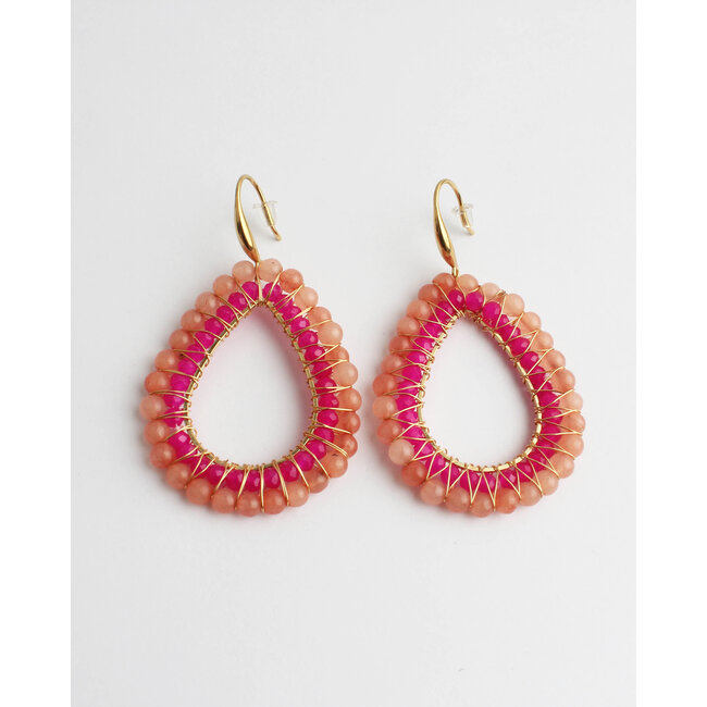 'Dani' earrings Pink  - stainless steel