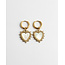 Boucles d'oreilles coeur gros coquillage or - acier inoxydable