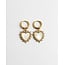 Boucles d'oreilles coeur gros coquillage or - acier inoxydable