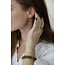 'Dominique' BOUCLE D'OREILLE ARGENT VERT - Acier inoxydable