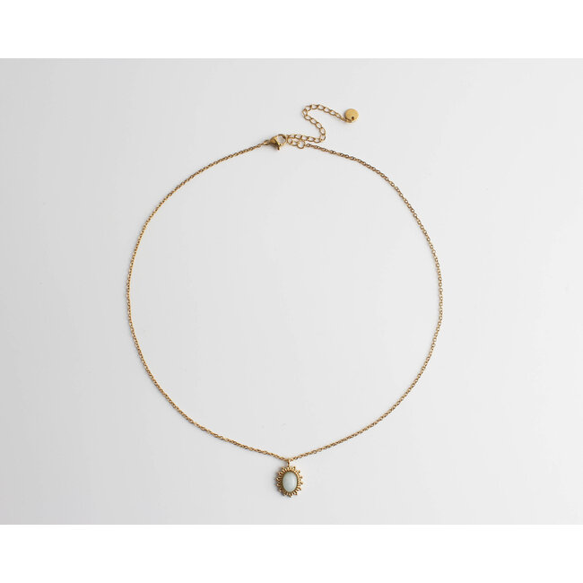 'Jolie' Turqouise Natural Stone Necklace Gold - Stainless Steel