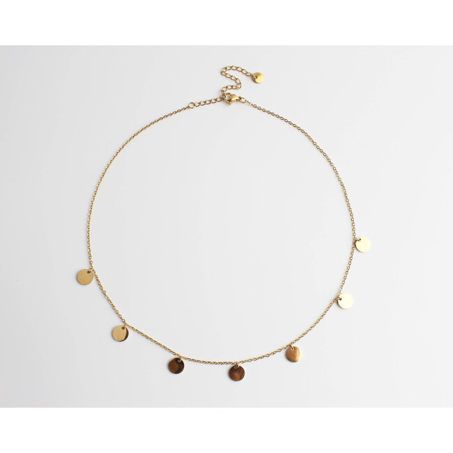 Gold Stainless Steel 'Coins' Necklace