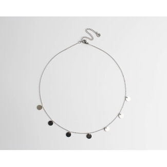 Silver Stainless Steel 'Coins' Necklace