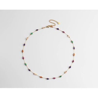 'Sophia' Necklace Natural Stones Multicolor 2.0 - Stainless Steel