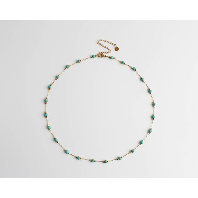 Collier 'Sophia' Pierres Naturelles Turquoise - Acier Inoxydable