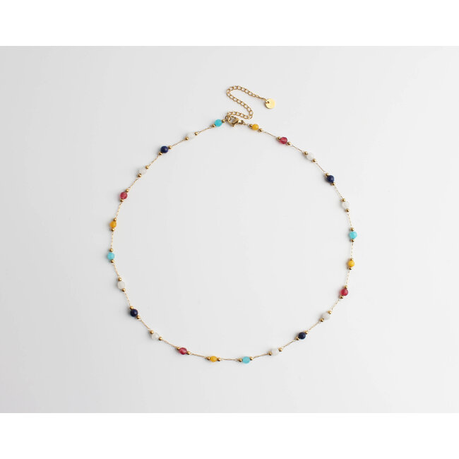 Collier 'Sophia' Pierres Naturelles Multicolore - Acier inoxydable