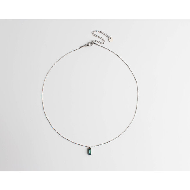 Collier 'Feline' Bleu/vert & Argent - Acier Inoxydable