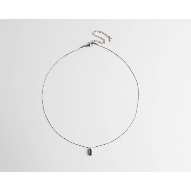 'Feline' Necklace Blue/green & Silver - Stainless Steel