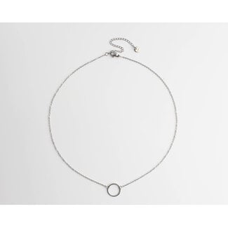 Circle Necklace Silver- stainless steel