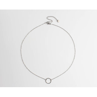 Kreis Halskette Silber-Edelstahl