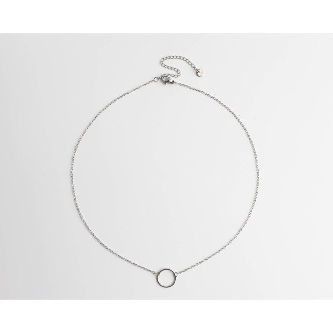 Circle Necklace Silver- stainless steel