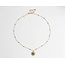 'Jasmijn' gold & green natural stone  necklace - stainless steel