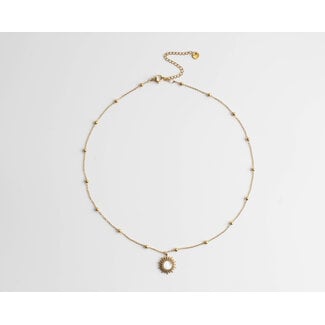 Collier coquillage blanc 'Sunrise' or - acier inoxydable