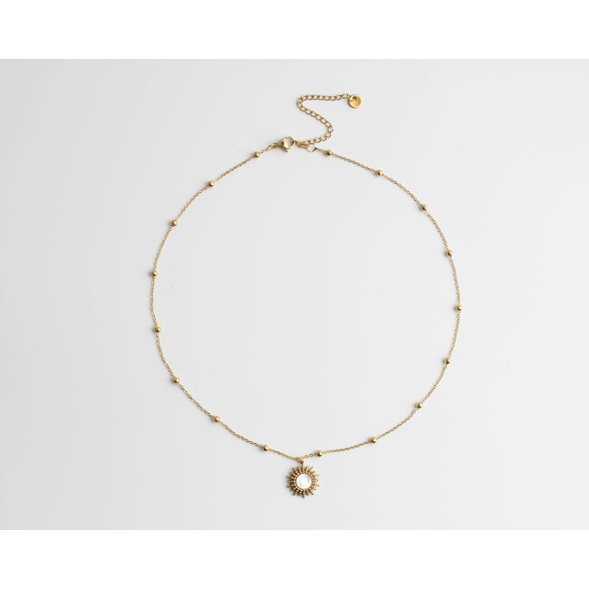 Sunrise 'Collar de c‡scara blanca de oro - Acero inoxidable