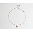 Collier coquillage blanc 'Sunrise' or - acier inoxydable