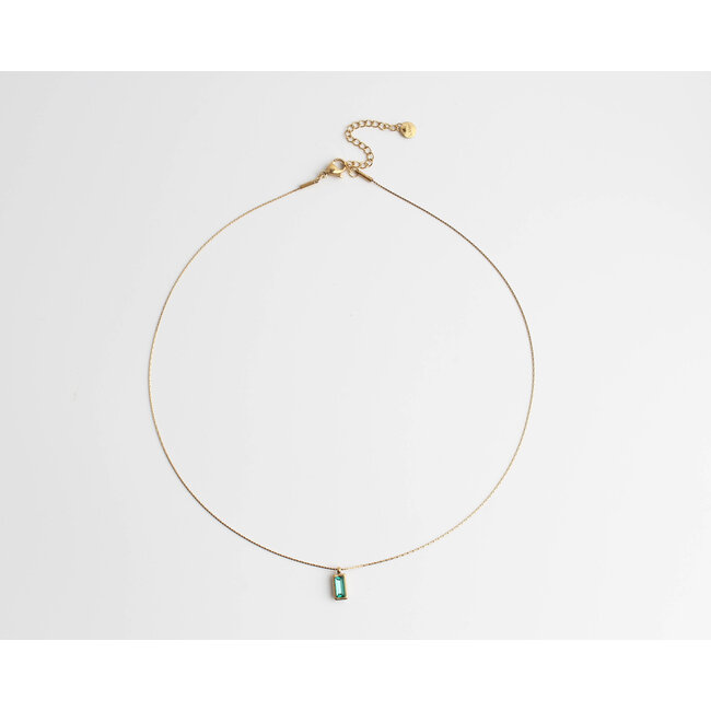 'Feline' Halskette Blau/Grün & Gold - Edelstahl