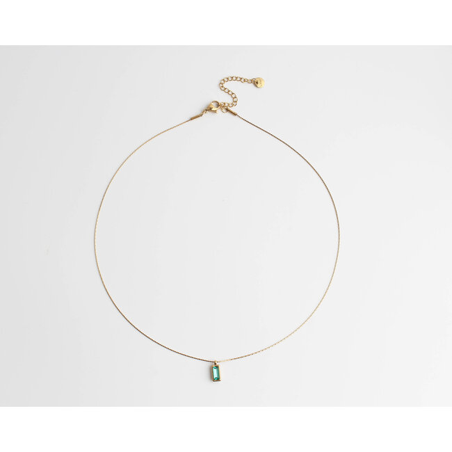 'Feline' Necklace Blue/green & Gold - Stainless Steel