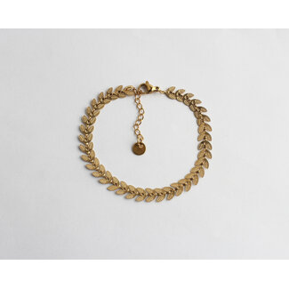 Bracciale di foglie Gold - Teel inossidabile