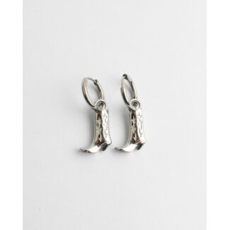 Boucles d'oreilles 'Bottes de cowboy' argent - acier inoxydable