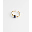 Anillo 'Julietta' dorado y azul - acero inoxidable (ajustable)