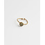 'Alisa' ring gold & green - stainless steel (adjustable)