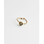 'Alisa' ring gold & green - stainless steel (verstelbaar)