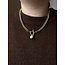 Chunky pearl necklace gold - stainless steel