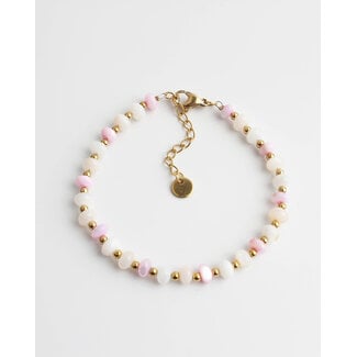 Bracelet 'Montana' blanc & rose - acier inoxydable